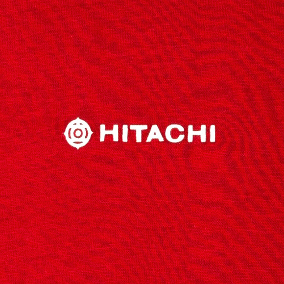 Vintage Hitachi Shirt Adult EXTRA SMALL Red Japanese Technology Electronics 80s - Picture 2 of 6